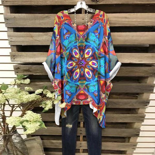 Vibrant Vortex – Bat Sleeve Shirt