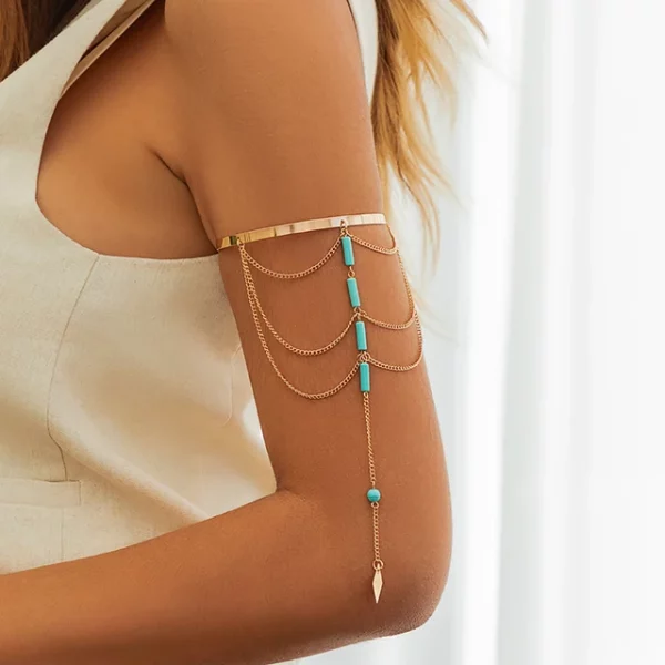 Multilayer Tassel Upper Arm Bracelet - Image 8