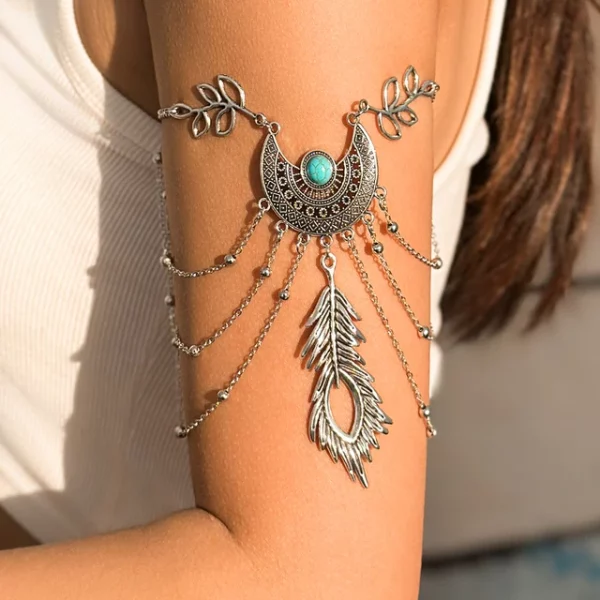 Feather Pendant Upper Arm Bracelet - Image 7