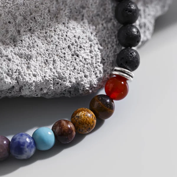 Volcanic Stone and Glass Beads Anklet - Image 4