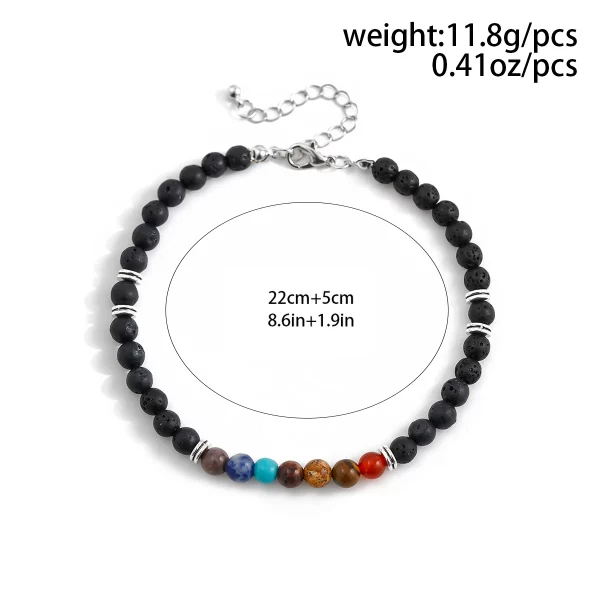 Volcanic Stone and Glass Beads Anklet - Image 5