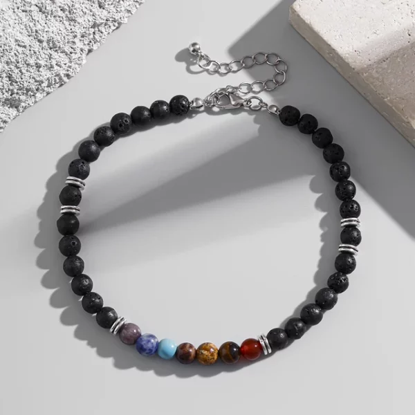 Volcanic Stone and Glass Beads Anklet - Image 7