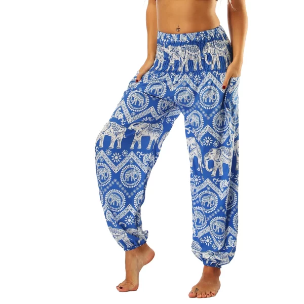 Elephants on Blue - Harem Pants