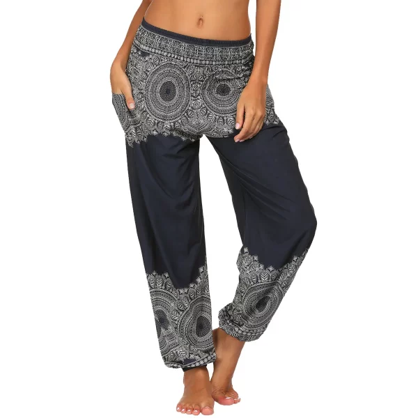 Mandala on Black - Harem Pants