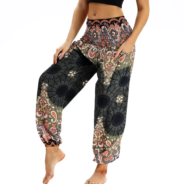 Pink Paisley on Black - Harem Pants